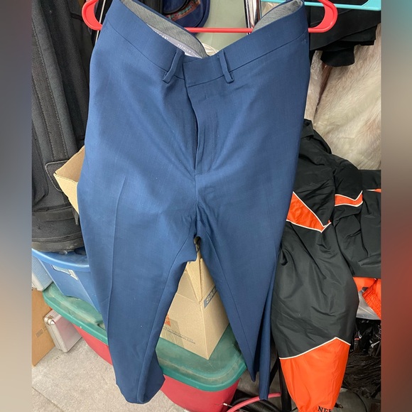 Haggar slim fit dress pants blue 36x29 - Picture 2 of 3